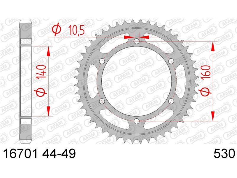 16701-48 Звезда ведомая #530 GPZ 900 ZR 1100 AFAM 16701-48