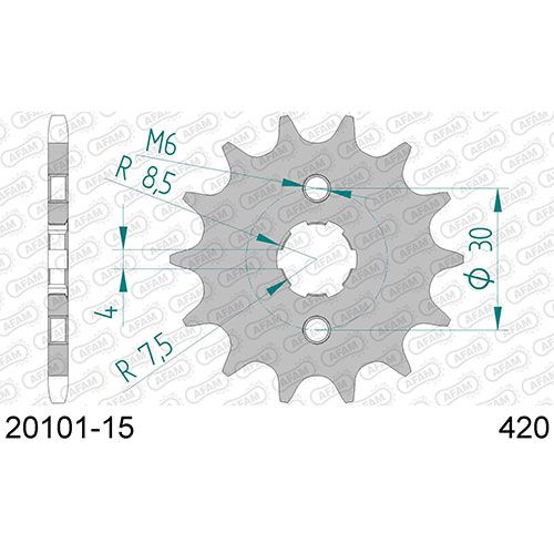 20101-15 Звездочка цепи 420 AFAM 20101-15 (JTF249.15)