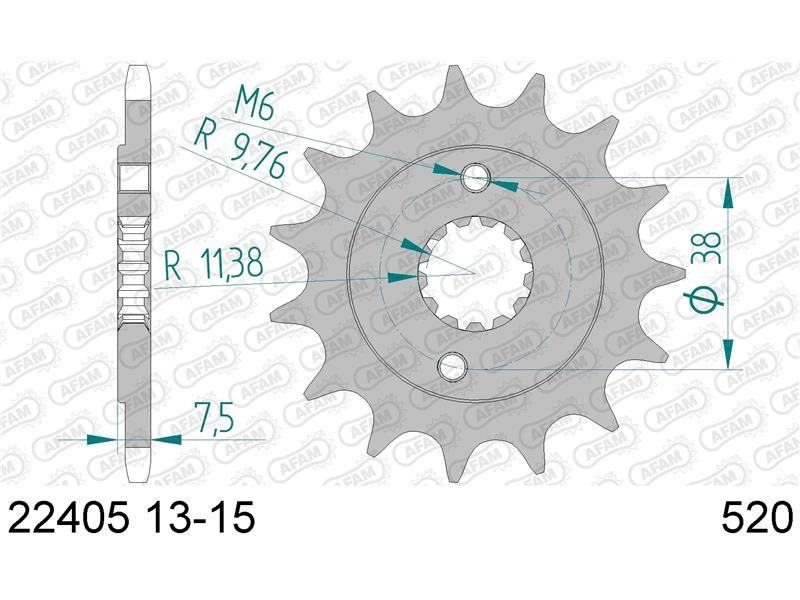22405-14 Звезда ведущяя #520 LT 400 KSF / KFX 400 AFAM 22405-14 (JTF1401.14)