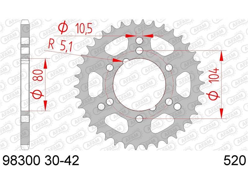 98300-38 Звезда ведомая #520 250 TRAIL BLAZER 400 SCRAMBLER AFAM 98300-38