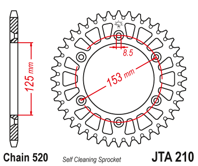 Звезда ведомая алюминиевая JT JTA210.48 (JTA210-48) (A210-48) для Betamotor Off Road // Honda Off Road // Honda Road