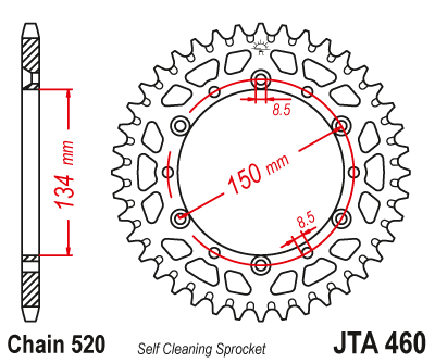 Звезда ведомая алюминиевая JT JTA460.48 (JTA460-48) (A460-48) для Kawasaki Off Road // Suzuki Off Road