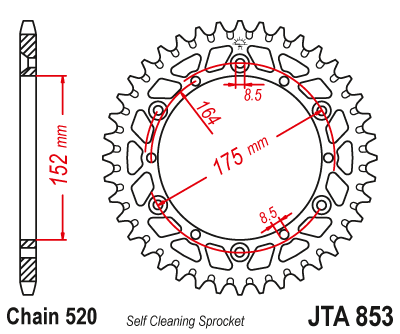 Звезда ведомая алюминиевая JT JTA853.48 (JTA853-48) (A853-48) для Yamaha Off Road