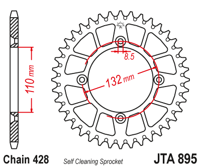 Звезда ведомая алюминиевая JT JTA895.49 (JTA895-49) (A895-49) для Husqvarna Off Road // KTM Off Road
