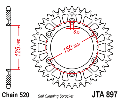 Звезда ведомая алюминиевая JT JTA897.48 (JTA897-48) (A897-48) для Husaberg Off Road // Husqvarna Off Road // KTM Off Road