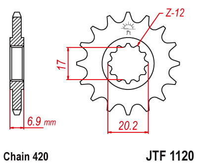 Звезда ведущая JT JTF1120.13 (JTF1120-13) (F1120-13)