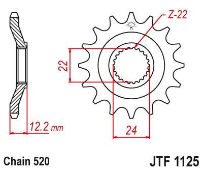 Звезда ведущая JT JTF1125.15 (JTF1125-15) (F1125-15)