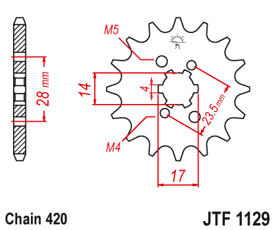 Звезда ведущая JT JTF1129.12 (JTF1129-12) (F1129-12)
