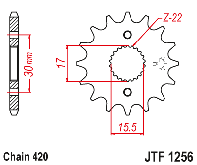 Звезда ведущая JT JTF1256.15 (JTF1256-15) (F1256-15)