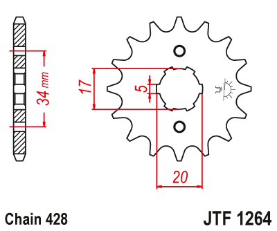 Звезда ведущая JT JTF1264.14 (JTF1264-14) (F1264-14)