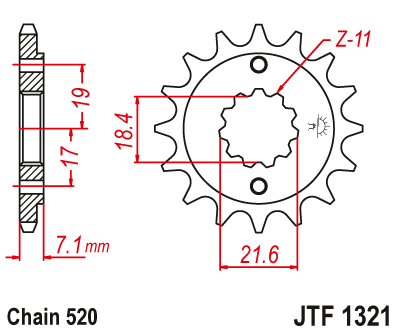 Звезда ведущая JT JTF1321.13 (JTF1321-13) (F1321-13)