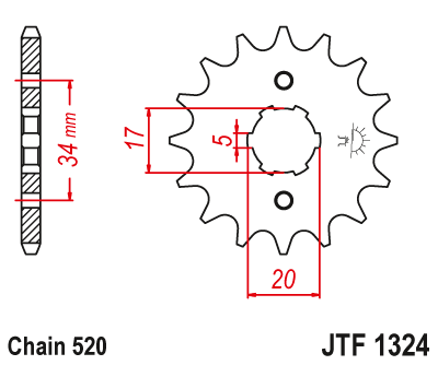 Звезда ведущая JT JTF1324.12 (JTF1324-12) (F1324-12)