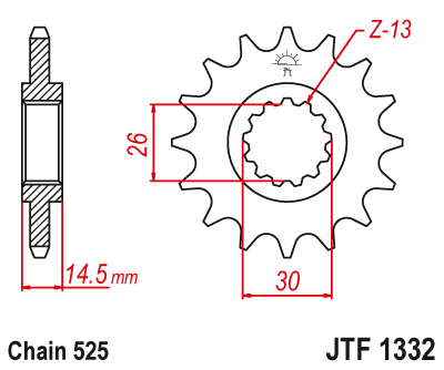 Звезда ведущая JT JTF1332.17 (JTF1332-17) (F1332-17)
