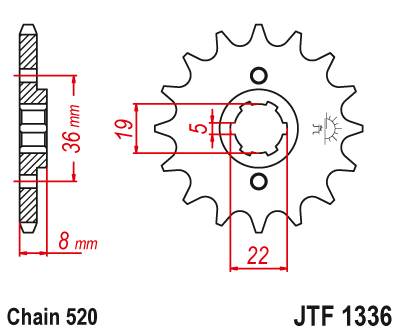 Звезда ведущая JT JTF1336.13 (JTF1336-13) (F1336-13)