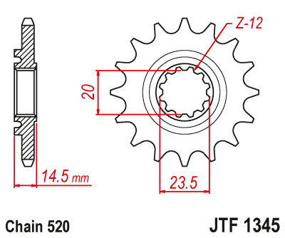 Звезда ведущая JT JTF1345.13RB (JTF1345-13RB) (F1345-13RB)