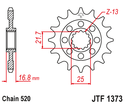 Звезда ведущая JT JTF1373.17 (JTF1373-17) (F1373-17)