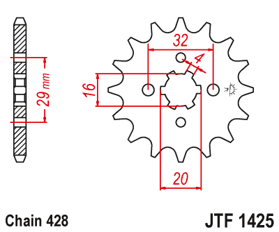 Звезда ведущая JT JTF1425.14 (JTF1425-14) (F1425-14)