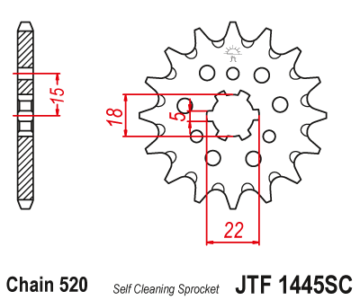 Звезда ведущая JT JTF1445.12SC (JTF1445-12SC) (F1445-12SC)