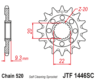 Звезда ведущая JT JTF1446.13SC (JTF1446-13SC) (F1446-13SC)