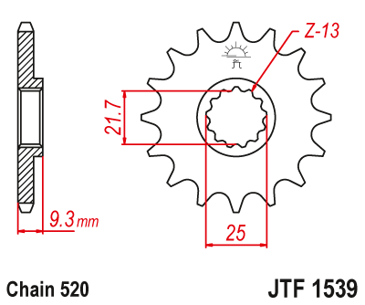 Звезда ведущая JT JTF1539.14 (JTF1539-14) (F1539-14)