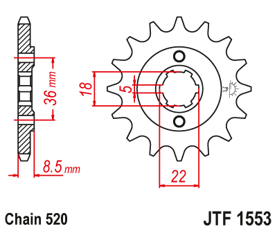 Звезда ведущая JT JTF1553.14 (JTF1553-14) (F1553-14)