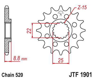 Звезда ведущая JT JTF1901.11 (JTF1901-11) (F1901-11)