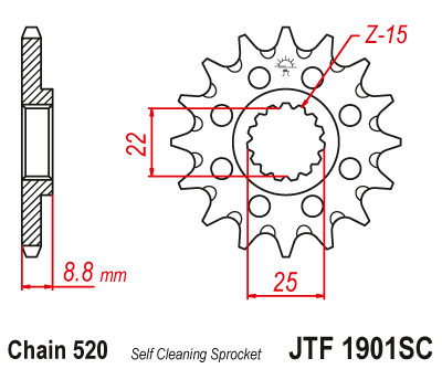 Звезда ведущая JT JTF1901.15SC (JTF1901-15SC) (F1901-15SC)