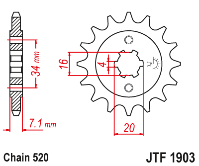 Звезда ведущая JT JTF1903.14 (JTF1903-14) (F1903-14)