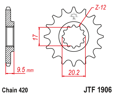 Звезда ведущая JT JTF1906.12 (JTF1906-12) (F1906-12)