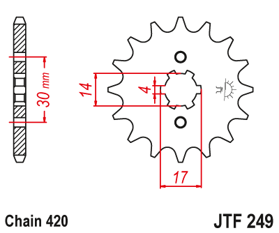 Звезда ведущая JT JTF249.13 (JTF249-13) (F249-13)