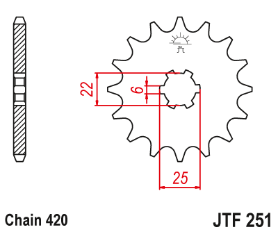Звезда ведущая JT JTF251.15 (JTF251-15) (F251-15)