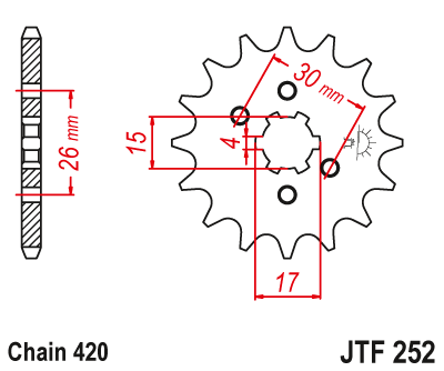 Звезда ведущая JT JTF252.13 (JTF252-13) (F252-13)