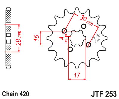 Звезда ведущая JT JTF253.15 (JTF253-15) (F253-15)