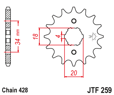 Звезда ведущая JT JTF259.16 (JTF259-16) (F259-16)