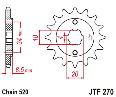 Звезда ведущая JT JTF270.14 (JTF270-14) (F270-14)
