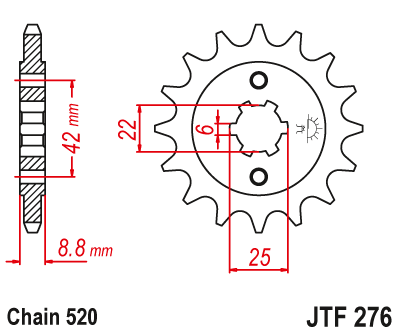 Звезда ведущая JT JTF276.16 (JTF276-16) (F276-16)