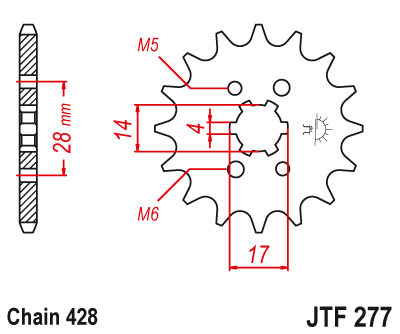 Звезда ведущая JT JTF277.14 (JTF277-14) (F277-14)
