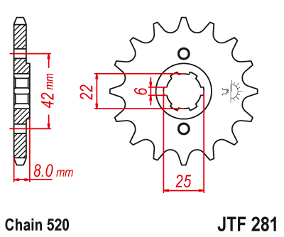 Звезда ведущая JT JTF281.13 (JTF281-13) (F281-13)