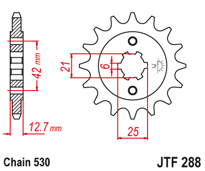 Звезда ведущая JT JTF288.18 (JTF288-18) (F288-18)