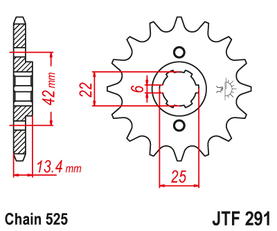 Звезда ведущая JT JTF291.16 (JTF291-16) (F291-16)