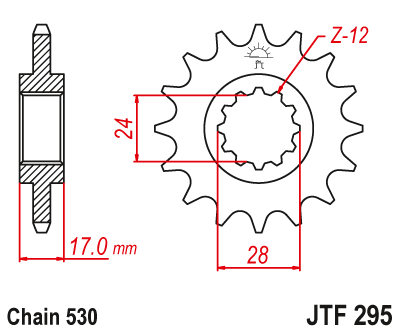 Звезда ведущая JT JTF295.14 (JTF295-14) (F295-14)
