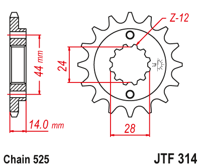 Звезда ведущая JT JTF314.16 (JTF314-16) (F314-16)