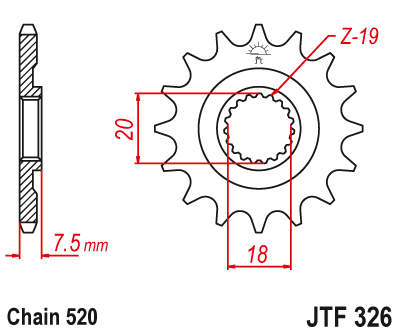 Звезда ведущая JT JTF326.13 (JTF326-13) (F326-13)