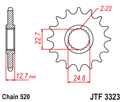 Звезда ведущая JT JTF3323.22 (JTF3323-22) (F3323-22)
