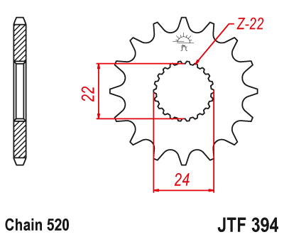 Звезда ведущая JT JTF394.16 (JTF394-16) (F394-16)