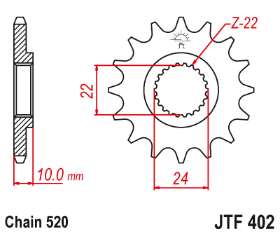 Звезда ведущая JT JTF402.14 (JTF402-14) (F402-14)