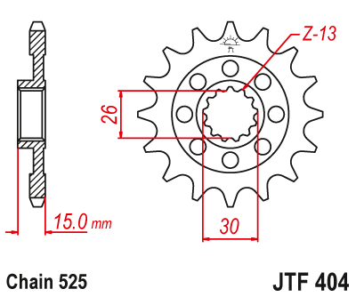 Звезда ведущая JT JTF404.17 (JTF404-17) (F404-17)