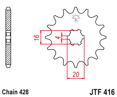 Звезда ведущая JT JTF416.14 (JTF416-14) (F416-14)