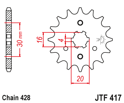 Звезда ведущая JT JTF417.16 (JTF417-16) (F417-16)
