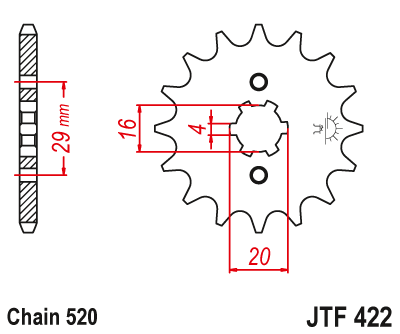 Звезда ведущая JT JTF422.13 (JTF422-13) (F422-13)